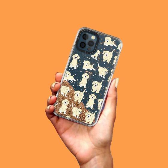 Golden Retriever Glitter Phone Case - iPhone 12 Pro Case - MOSNOVO