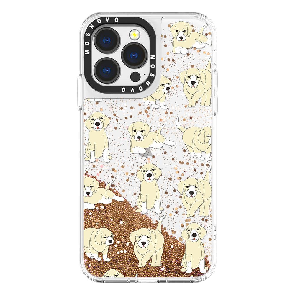 Golden Retriever Glitter Phone Case - iPhone 13 Pro Case - MOSNOVO