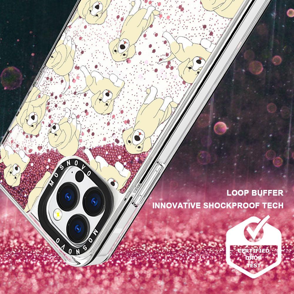Golden Retriever Glitter Phone Case - iPhone 13 Pro Case - MOSNOVO