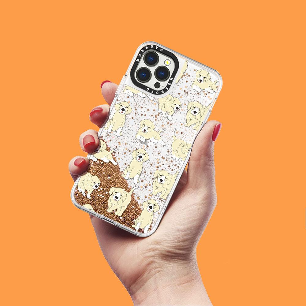 Golden Retriever Glitter Phone Case - iPhone 13 Pro Max Case - MOSNOVO