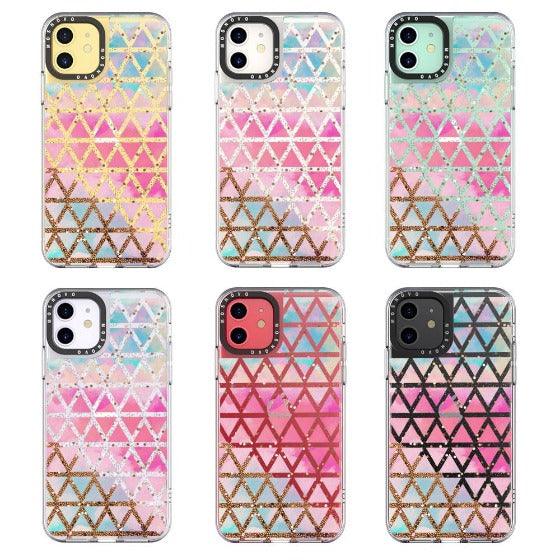 Gradient Triangles Glitter Phone Case - iPhone 11 Case - MOSNOVO