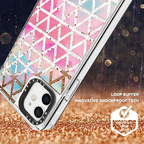 Gradient Triangles Glitter Phone Case - iPhone 12 Case - MOSNOVO
