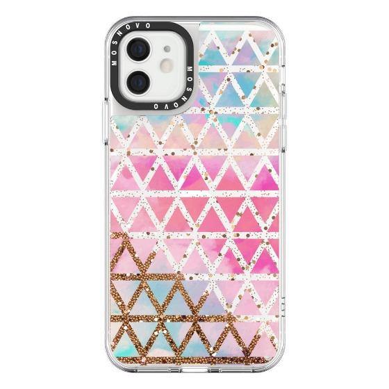 Gradient Triangles Glitter Phone Case - iPhone 12 Mini Case - MOSNOVO