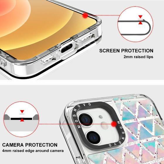 Gradient Triangles Glitter Phone Case - iPhone 12 Mini Case - MOSNOVO