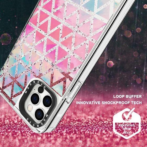 Gradient Triangles Glitter Phone Case - iPhone 12 Pro Case - MOSNOVO