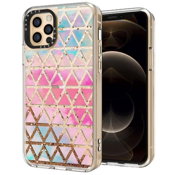 Gradient Triangles Glitter Phone Case - iPhone 12 Pro Case - MOSNOVO