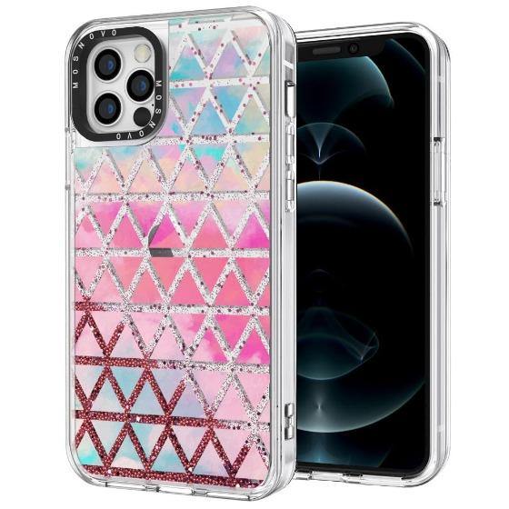 Gradient Triangles Glitter Phone Case - iPhone 12 Pro Max Case - MOSNOVO