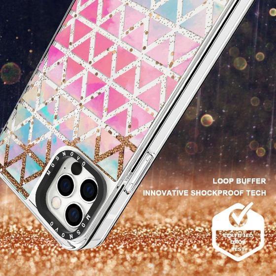 Gradient Triangles Glitter Phone Case - iPhone 12 Pro Max Case - MOSNOVO