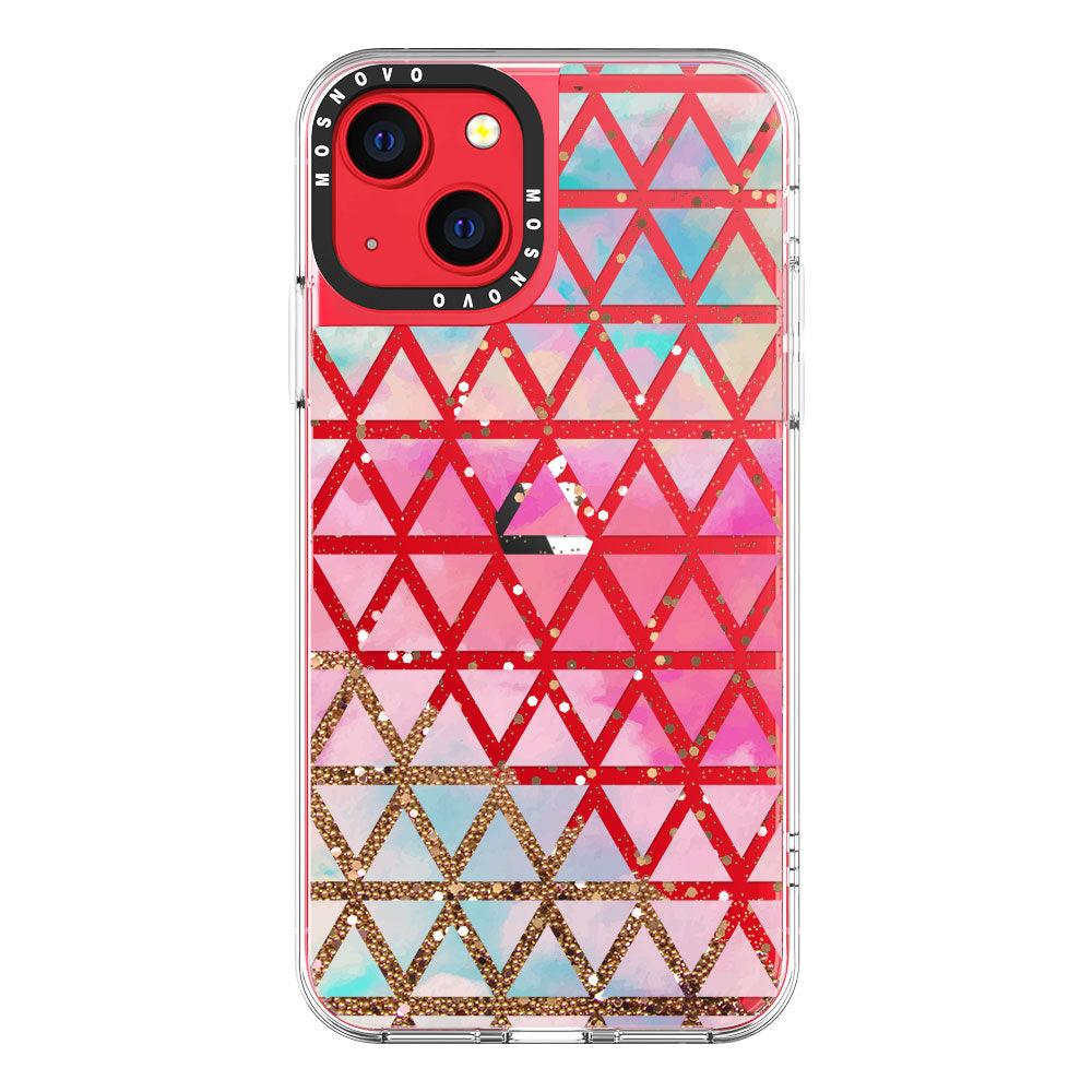Gradient Triangles Glitter Phone Case - iPhone 13 Case - MOSNOVO