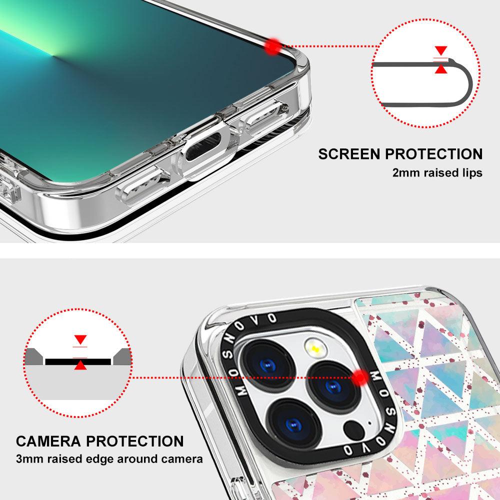 Gradient Triangles Glitter Phone Case - iPhone 13 Pro Case - MOSNOVO