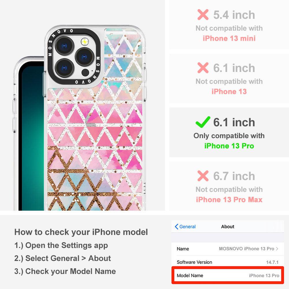 Gradient Triangles Glitter Phone Case - iPhone 13 Pro Case - MOSNOVO