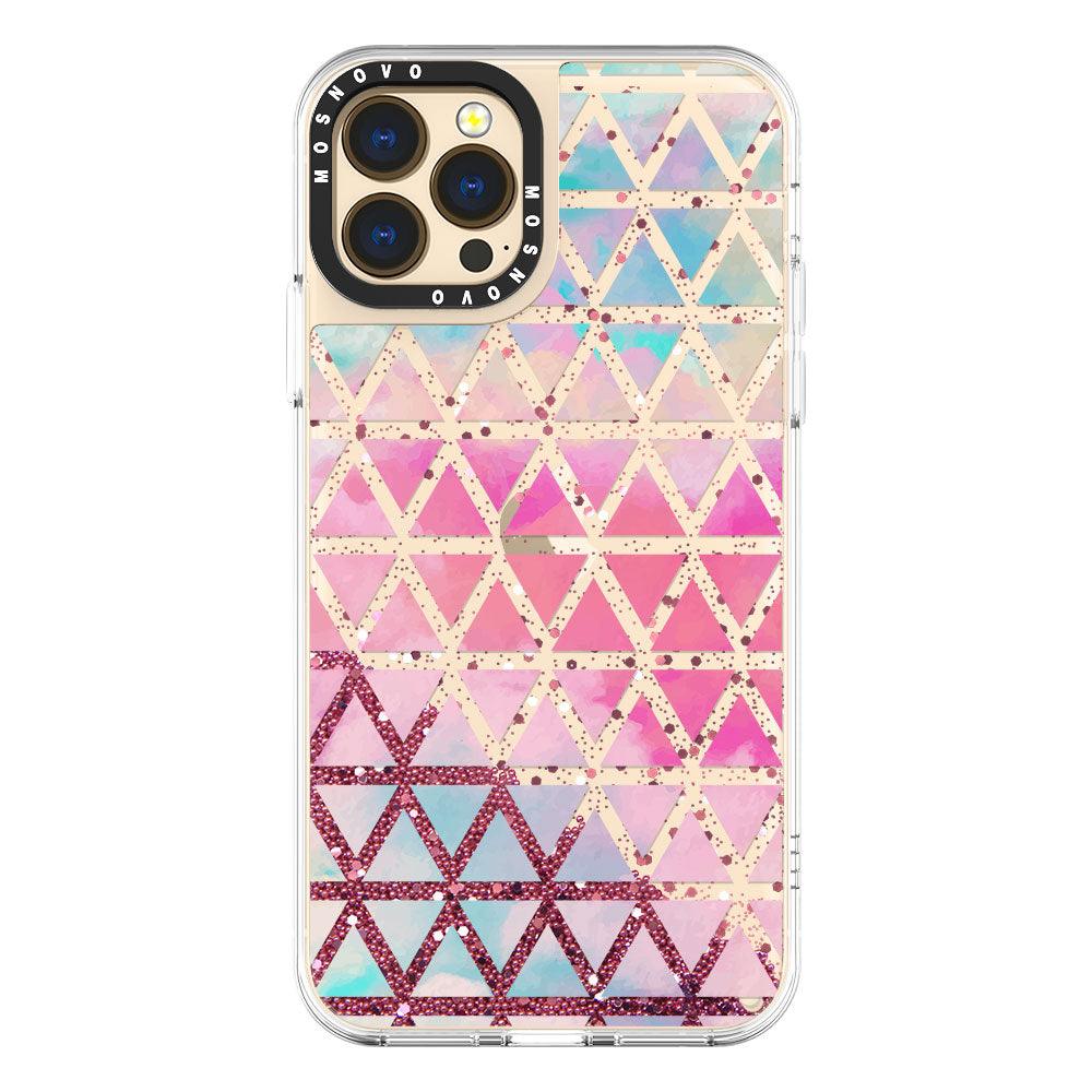 Gradient Triangles Glitter Phone Case - iPhone 13 Pro Max Case - MOSNOVO