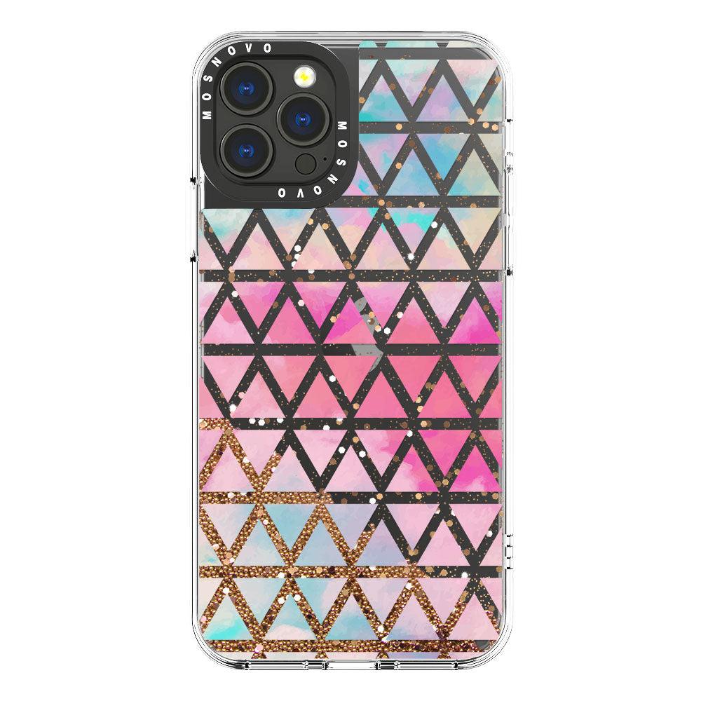 Gradient Triangles Glitter Phone Case - iPhone 13 Pro Max Case - MOSNOVO