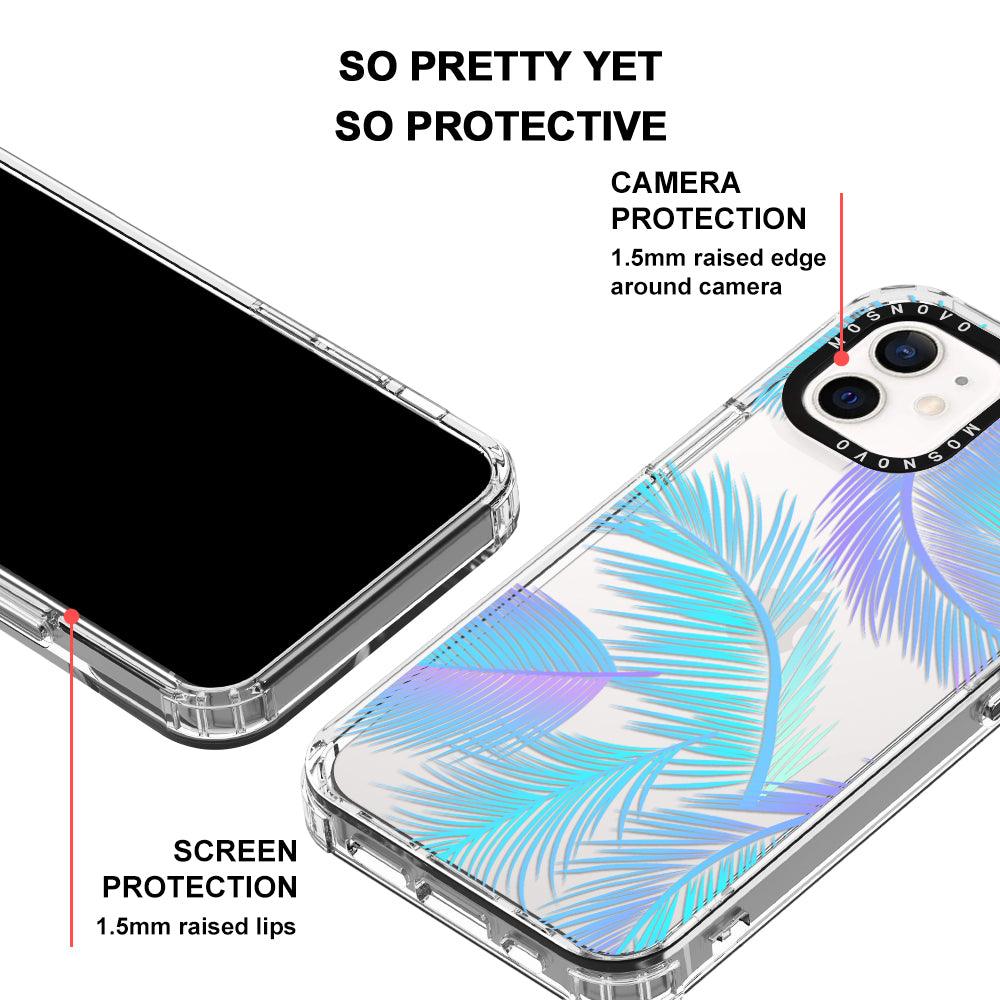 Gradient Tropical Palm Leaf Phone Case - iPhone 12 Mini Case - MOSNOVO