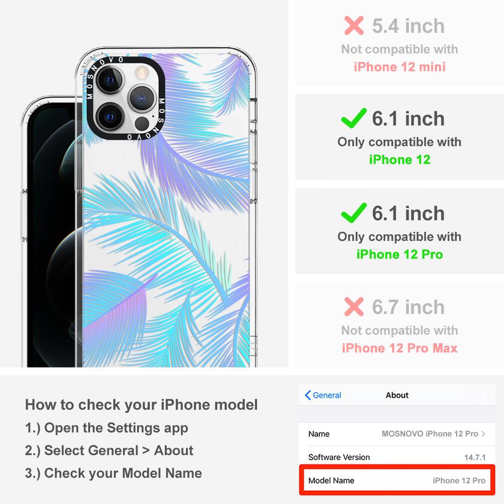 Gradient Tropical Palm Leaf Phone Case - iPhone 12 Pro Case - MOSNOVO