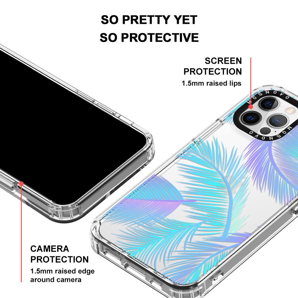 Gradient Tropical Palm Leaf Phone Case - iPhone 12 Pro Max Case - MOSNOVO