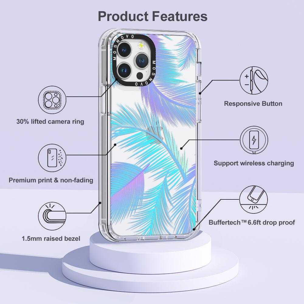 Gradient Tropical Palm Leaf Phone Case - iPhone 12 Pro Max Case 