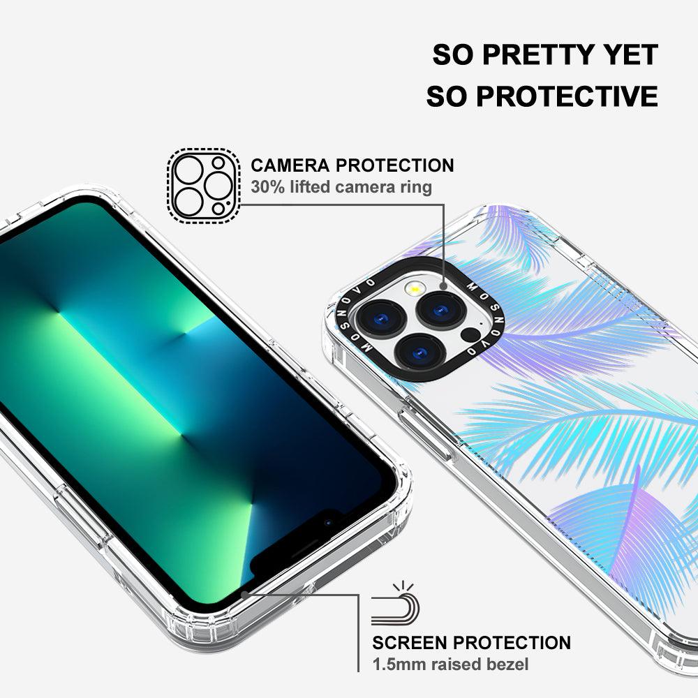 Gradient Tropical Palm Leaf Phone Case - iPhone 13 Pro Case - MOSNOVO