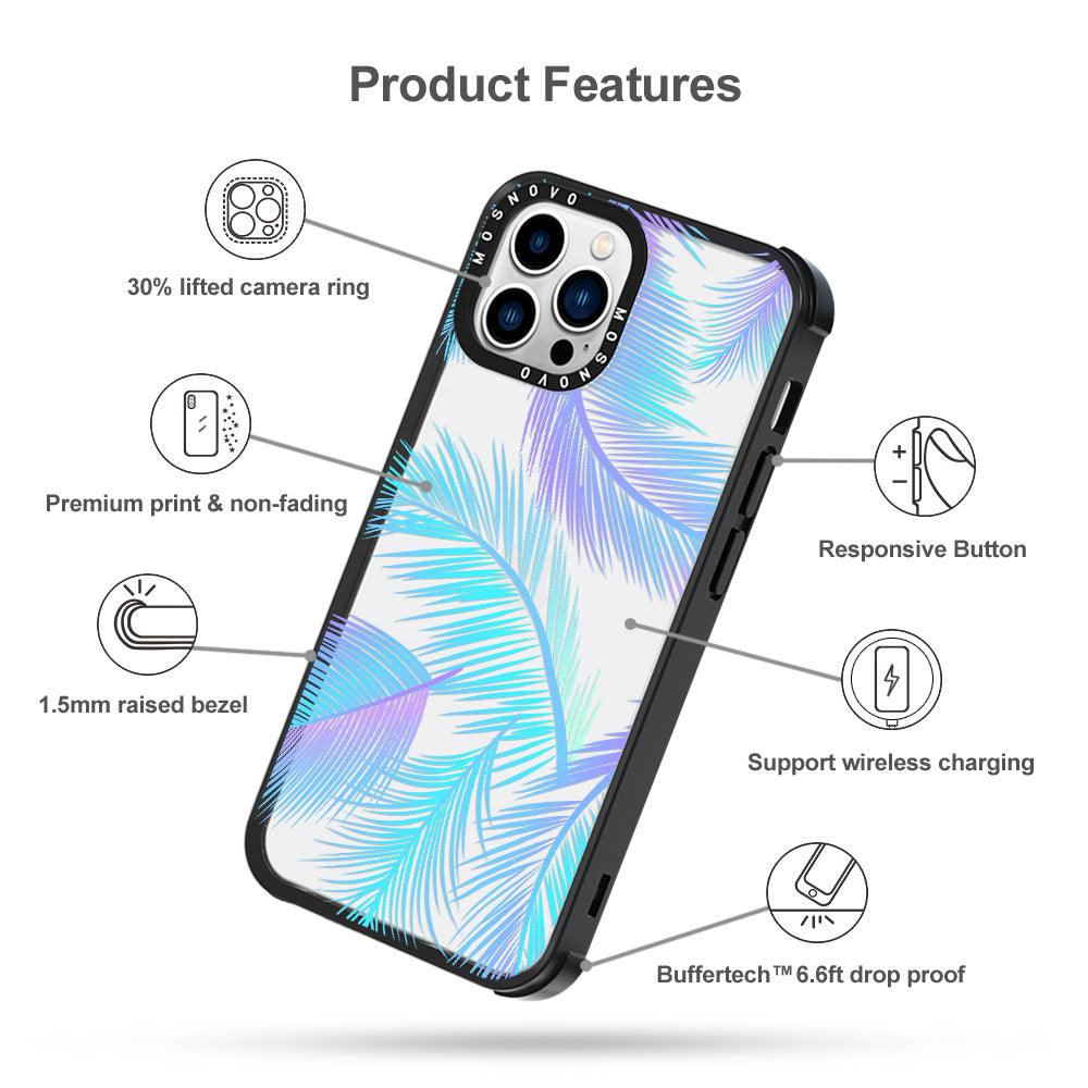 Gradient Tropical Palm Leaf Phone Case - iPhone 13 Pro Max Case - MOSNOVO