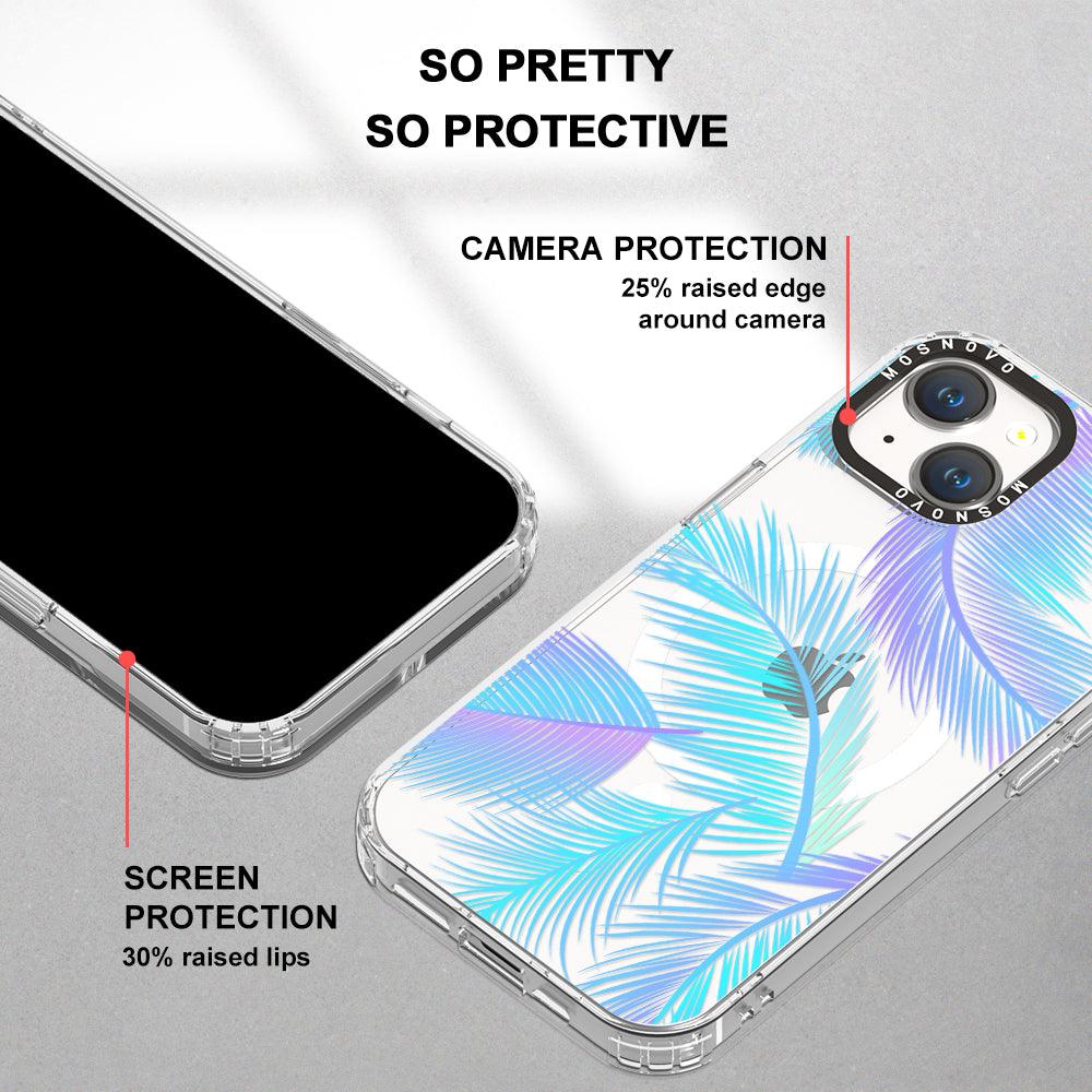 Gradient Tropical Palm Leaf Phone Case - iPhone 14 Plus Case - MOSNOVO