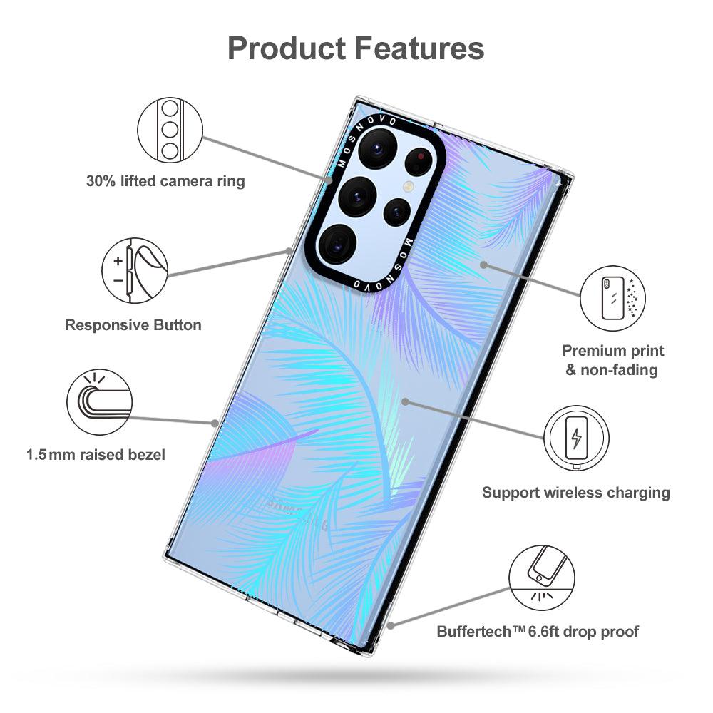Gradient Tropical Palm Leaf Phone Case - Samsung Galaxy S22 Ultra Case - MOSNOVO