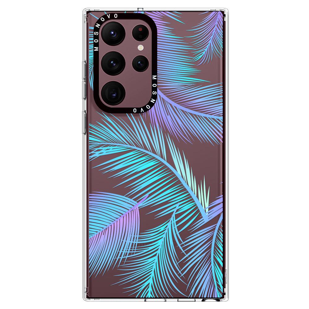 Gradient Tropical Palm Leaf Phone Case - Samsung Galaxy S22 Ultra Case - MOSNOVO