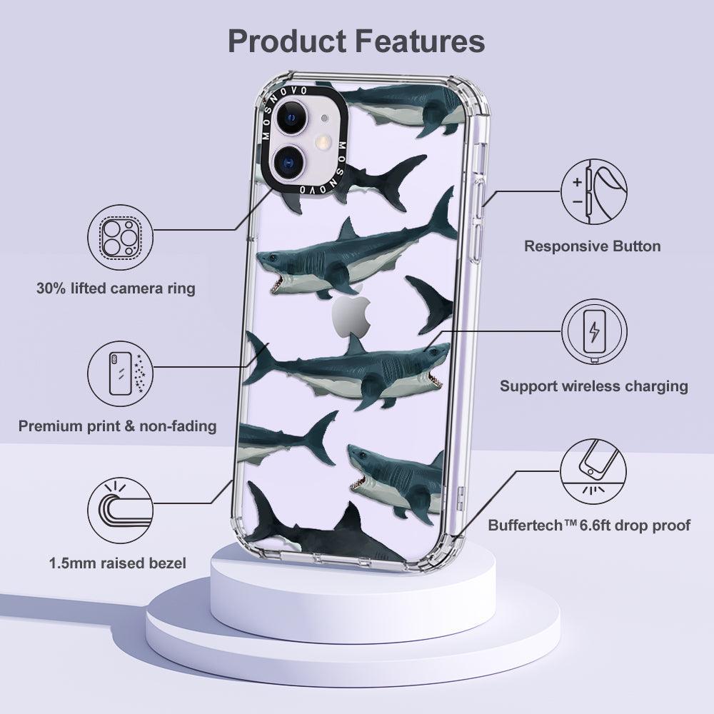 White Shark Phone Case - iPhone 11 Case - MOSNOVO
