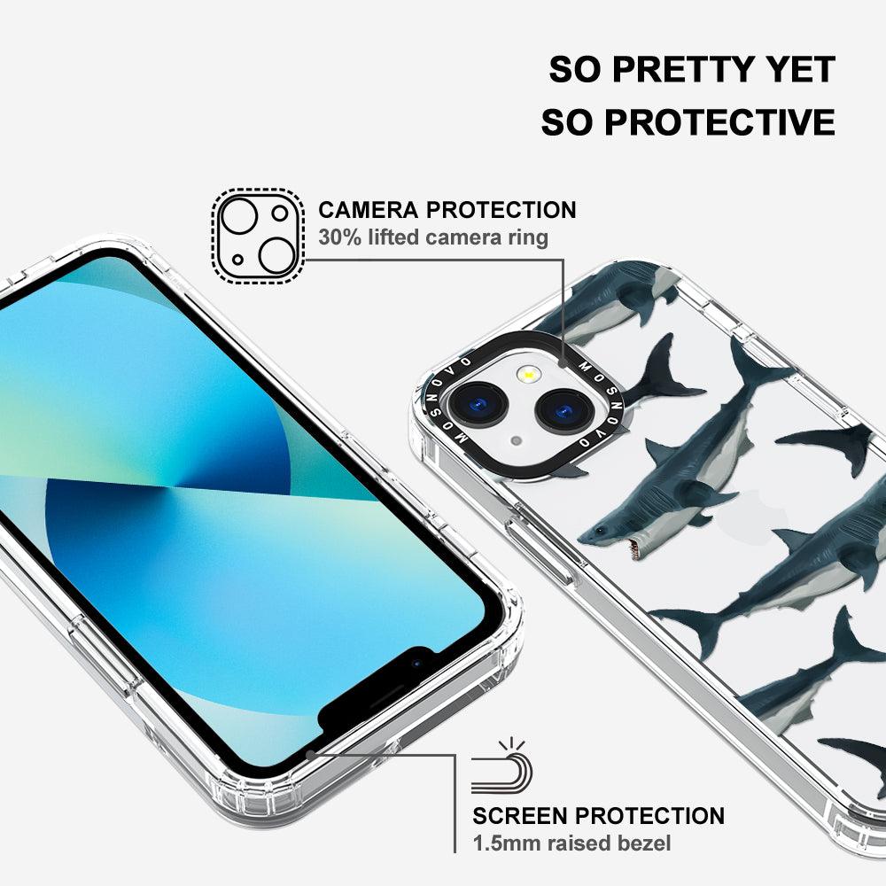 White Shark Phone Case - iPhone 13 Mini Case - MOSNOVO