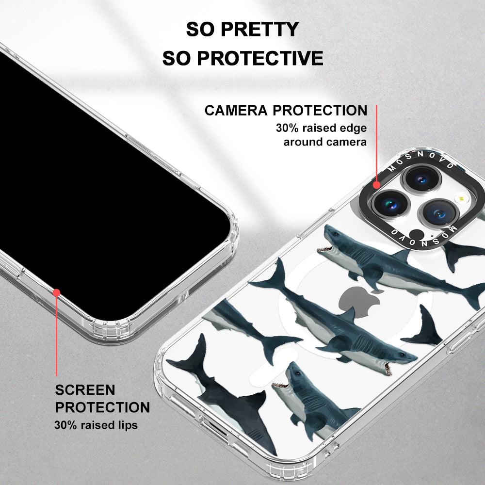White Shark Phone Case - iPhone 14 Pro Max Case - MOSNOVO
