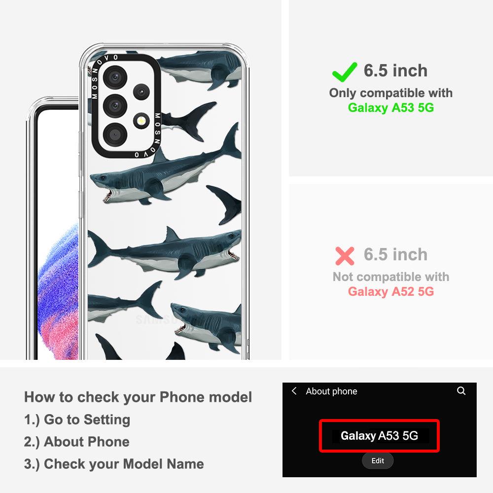Great White Shark Phone Case - Samsung Galaxy A53 Case - MOSNOVO