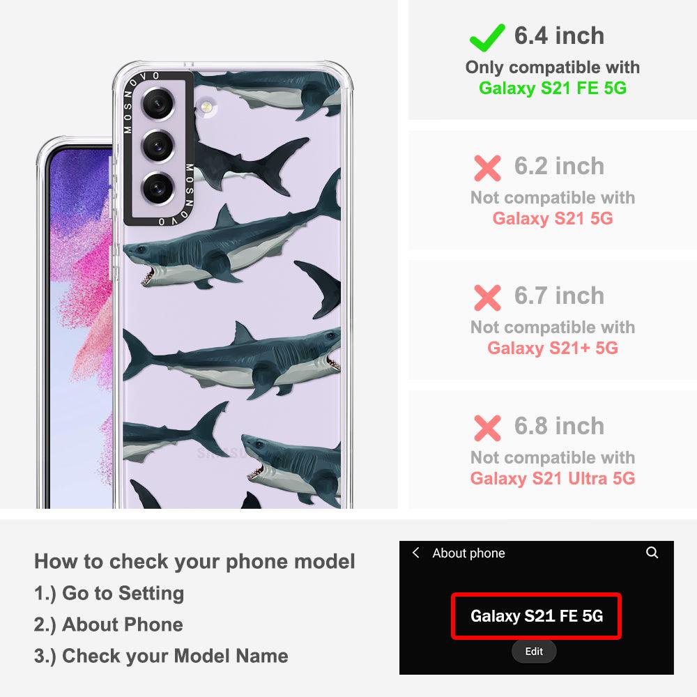 Great White Shark Phone Case - Samsung Galaxy S21 FE Case - MOSNOVO