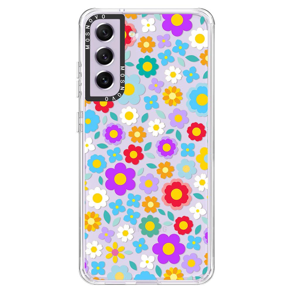 Groovy Floral Phone Case - Samsung Galaxy S21 FE Case - MOSNOVO