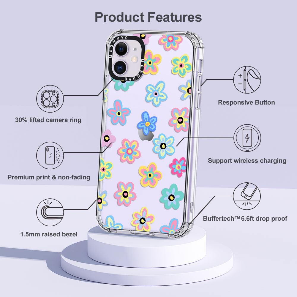 Groovy Flower Phone Case - iPhone 11 Case - MOSNOVO