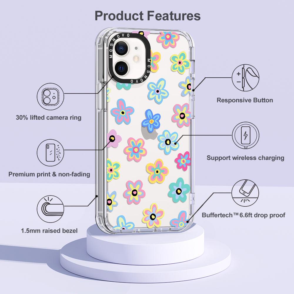 Groovy Flower Phone Case - iPhone 12 Case - MOSNOVO