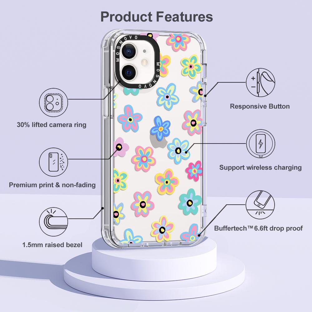 Groovy Flower Phone Case - iPhone 12 Mini Case - MOSNOVO