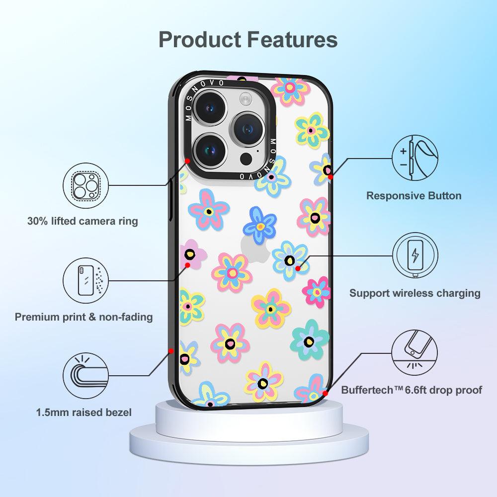 Groovy Flower Phone Case - iPhone 14 Pro Case - MOSNOVO