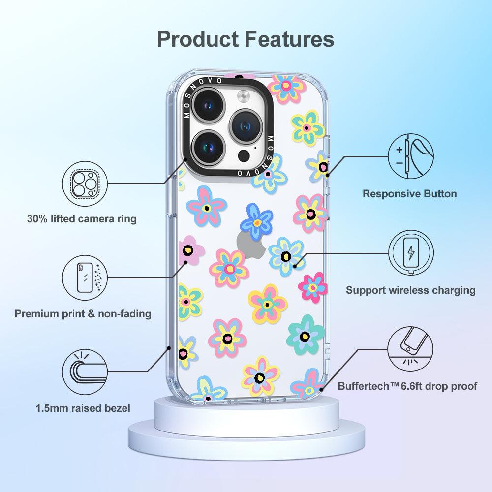 Groovy Flower Phone Case - iPhone 14 Pro Case - MOSNOVO