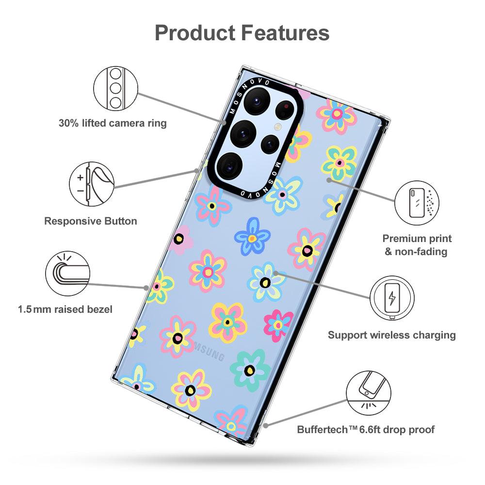Groovy Flower Phone Case - Samsung Galaxy S22 Ultra Case - MOSNOVO