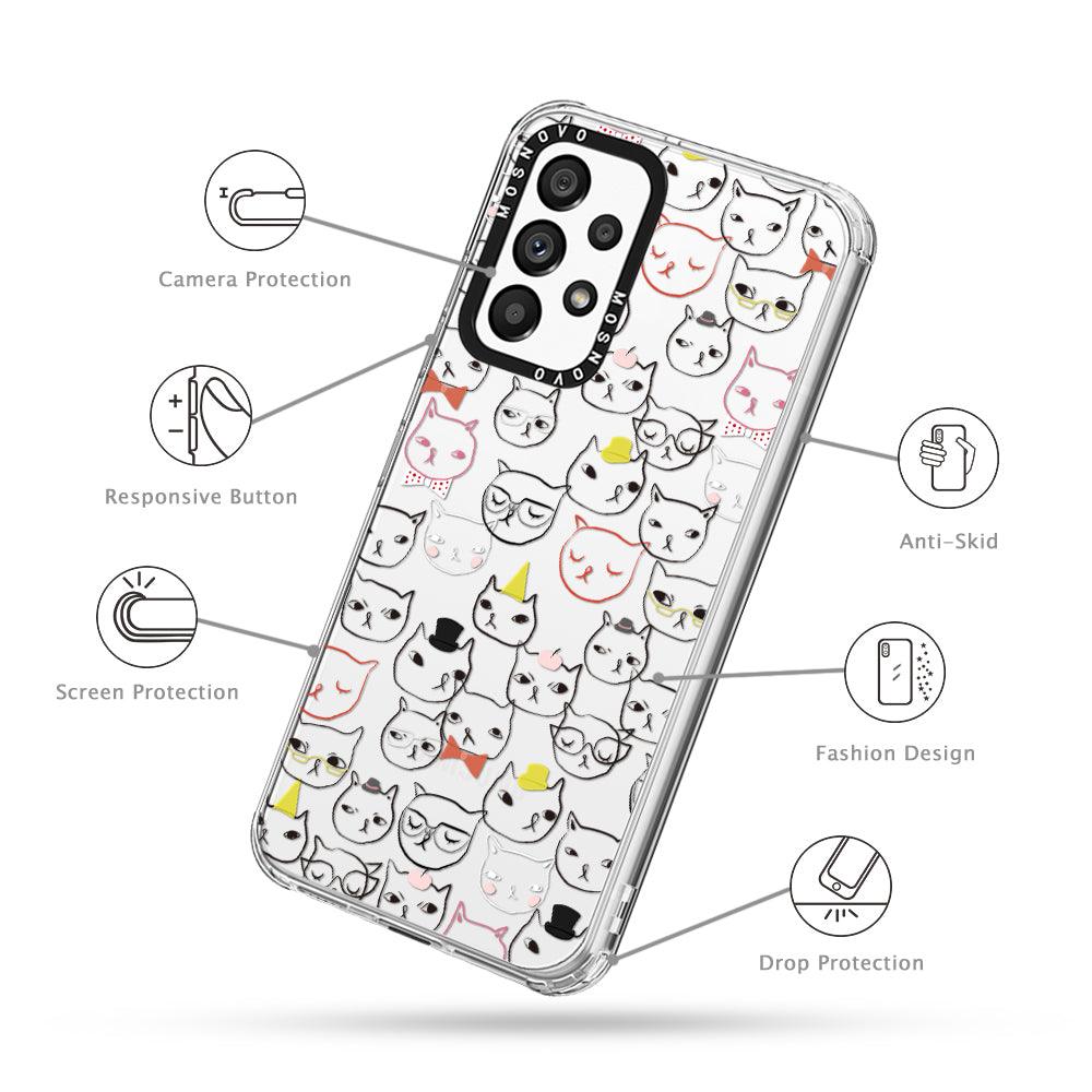 Doodle Cat Phone Case - Samsung Galaxy A53 Case - MOSNOVO