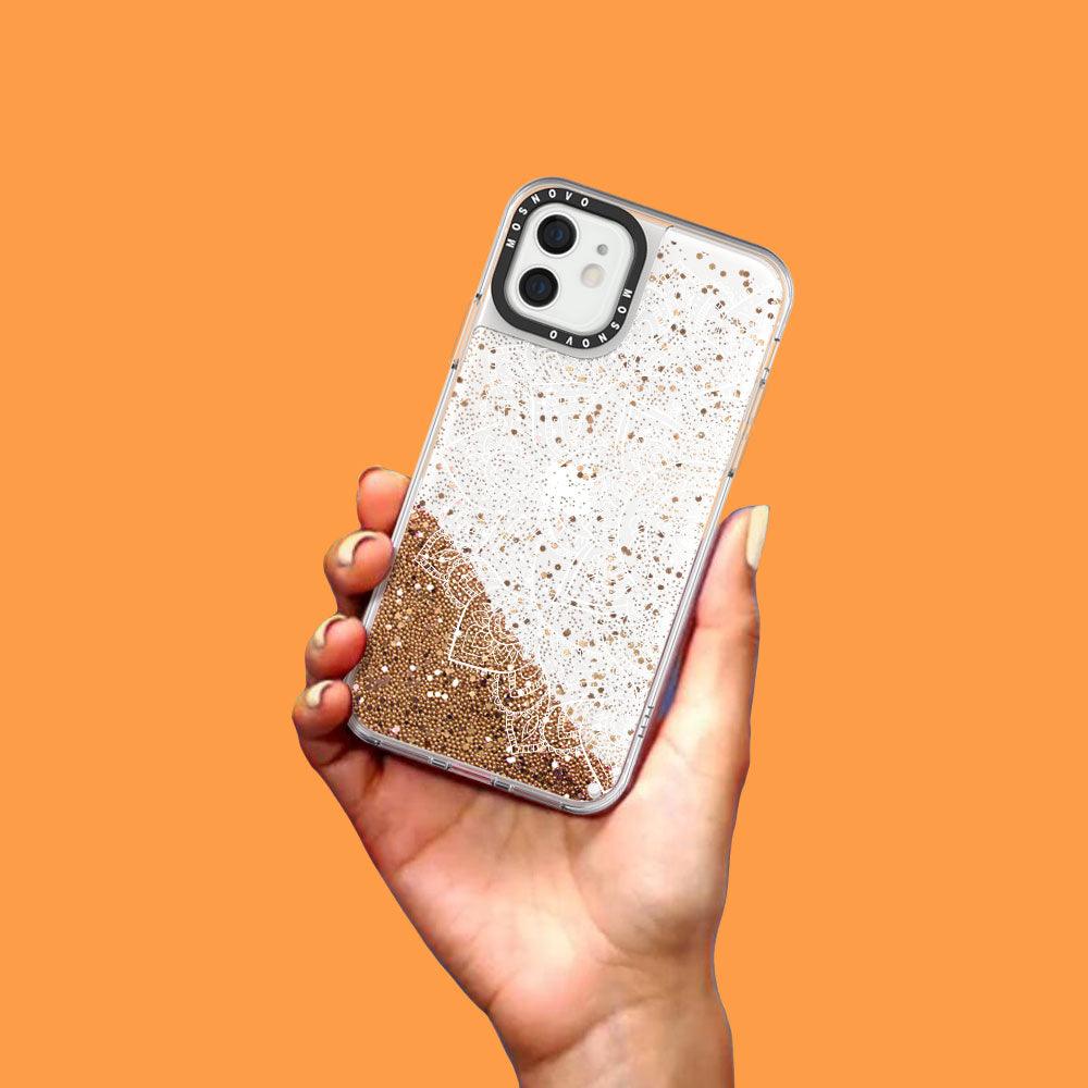 Half Mandala Glitter Phone Case - iPhone 12 Case - MOSNOVO