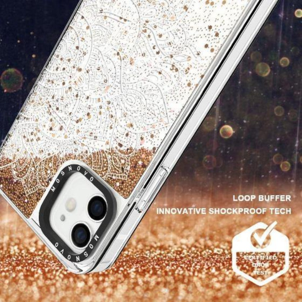 Half Mandala Glitter Phone Case - iPhone 12 Case