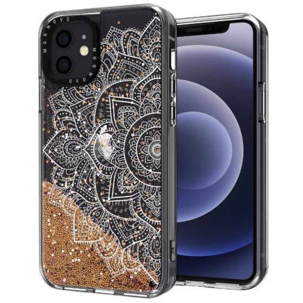Half Mandala Glitter Phone Case - iPhone 12 Mini Case
