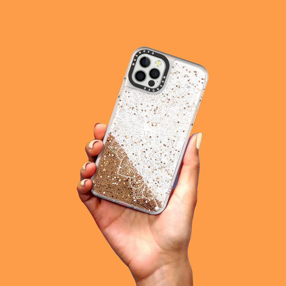 Half Mandala Glitter Phone Case - iPhone 12 Pro Case - MOSNOVO