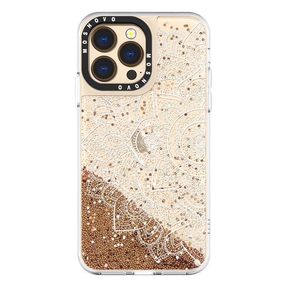 Half Mandala Glitter Phone Case - iPhone 13 Pro Case - MOSNOVO