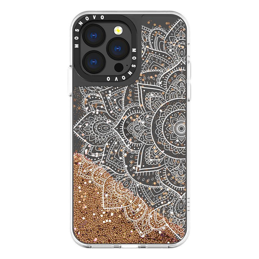 Half Mandala Glitter Phone Case - iPhone 13 Pro Case - MOSNOVO