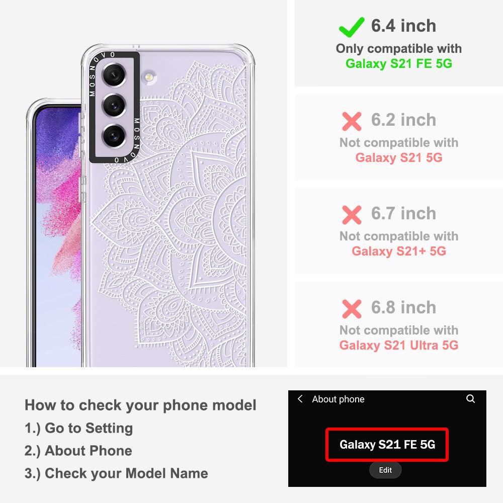 Half Mandala Phone Case - Samsung Galaxy S21 FE Case - MOSNOVO