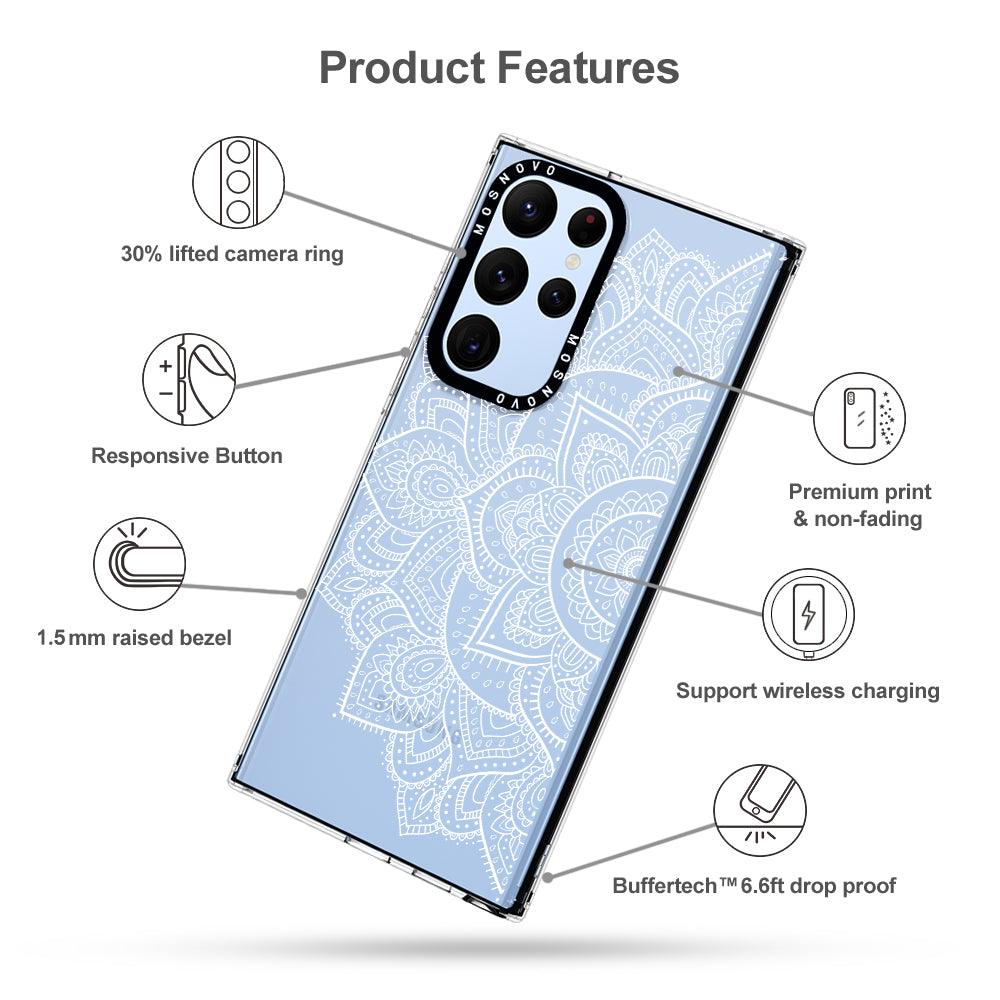 Half Mandala Phone Case - Samsung Galaxy S22 Ultra Case - MOSNOVO