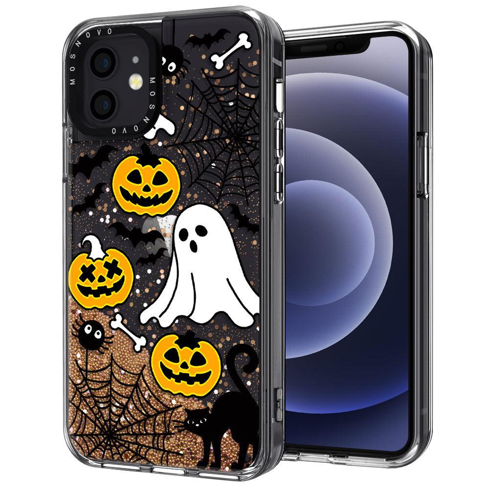 Halloween Pumpkin Glitter Phone Case - iPhone 12 Mini Case - MOSNOVO