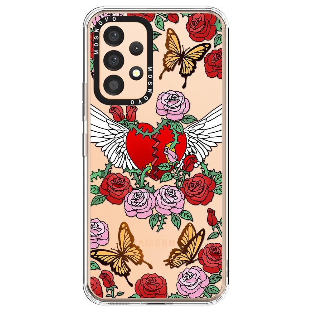 Heart With Wing Phone Case - Samsung Galaxy A53 Case - MOSNOVO