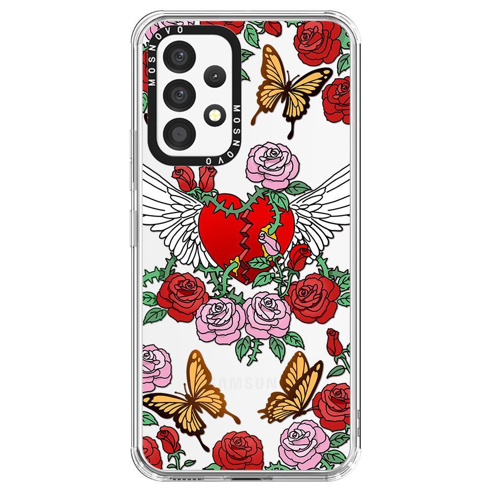 Heart With Wing Phone Case - Samsung Galaxy A53 Case - MOSNOVO